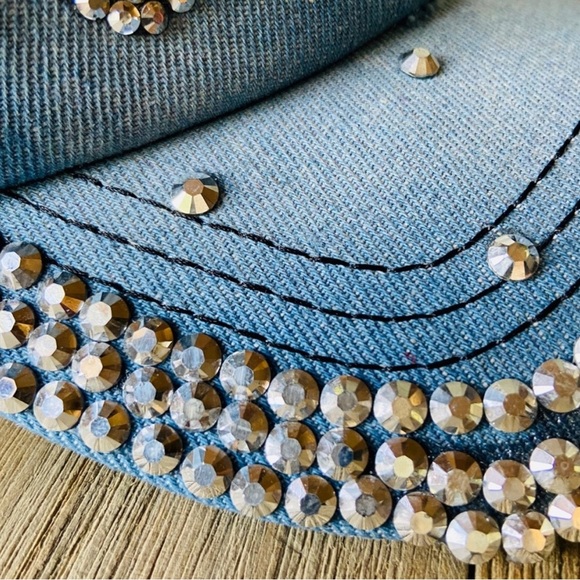 Denim Rhinestone 'Queen' Cap - Picture 3 of 8